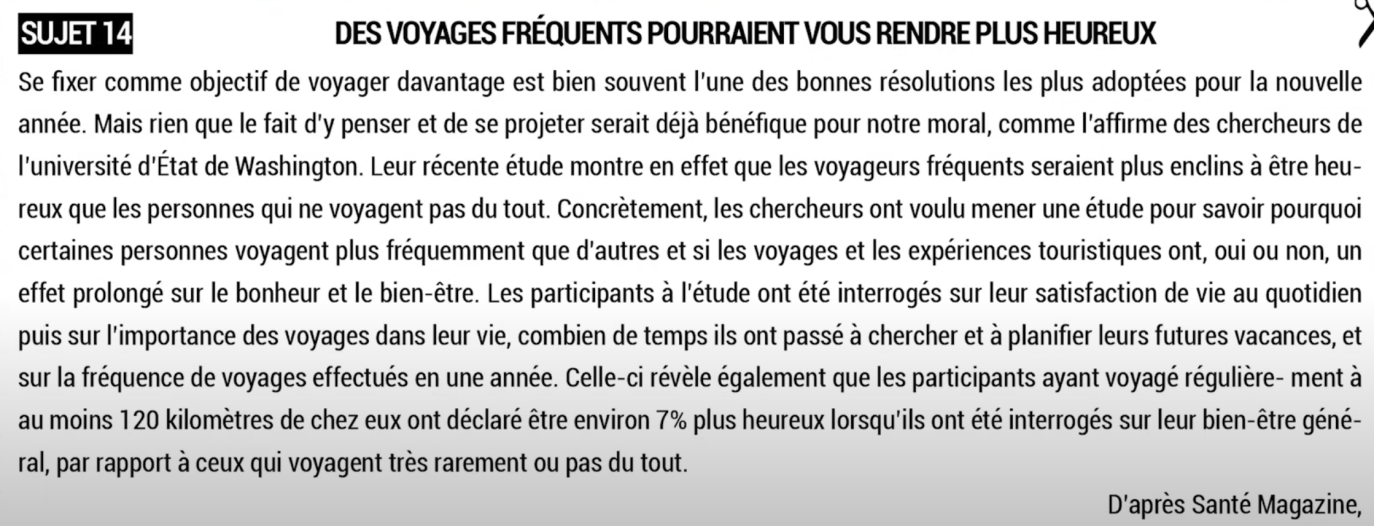 sujet de DELF B2 oral